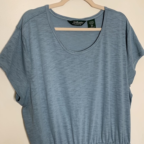 T16 Stillwater Supply Midi Blue Dress with elastic waist size 2XL New with tags - Picture 5 of 9